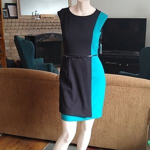 Calvin Klein Dress SZ 6 Green/Bkack
